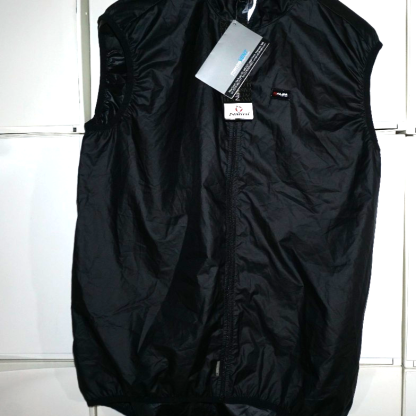 Nalini Cycling Wind Vest Jacket Black Nylon Lightweight Packable Size XL