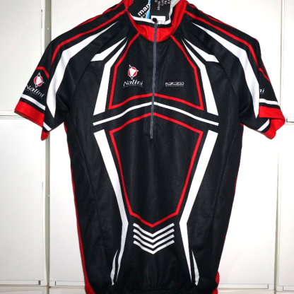 Nalini Bike Cycling Jersey Black Red Short Sleeve Full Zip Mens M