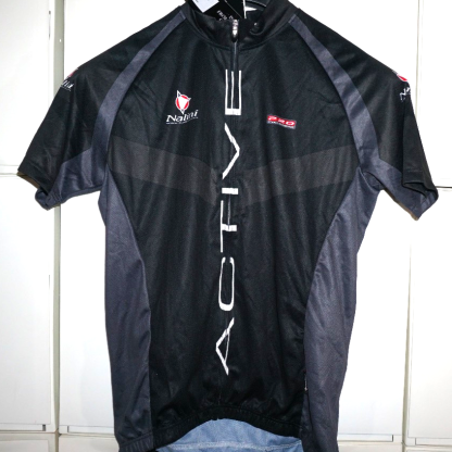 Nalini Pro Bike Cycling Jersey Black Short Sleeve Full Zip Mens M