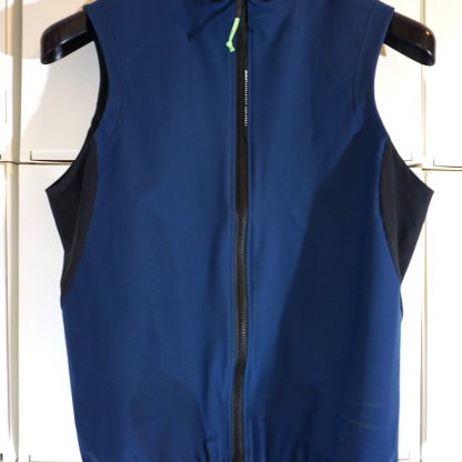 Q36.5 Cycling Wind Vest Blue Full Zip Lightweight Bike Gilet Mens XL