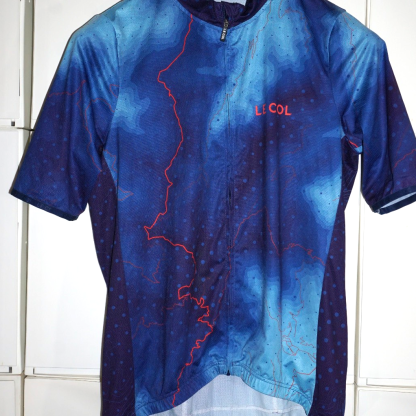 Le Col Bike Cycling Jersey Blue Short Sleeve Full Zip Mens XXXL