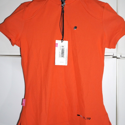 ASSOS Womens Cycling Jersey Orange Short Sleeve Half Zip Bike Shirt XS