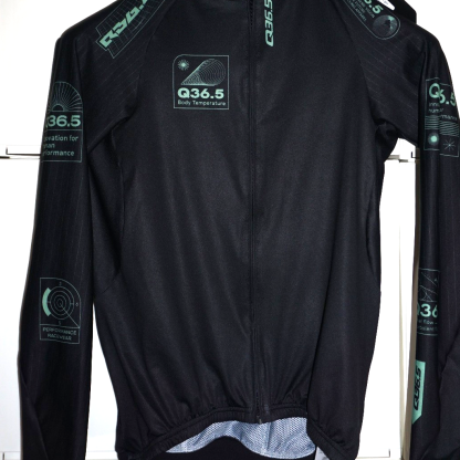 Q36.5 Cycling Jersey Long Sleeve Full Zip Black Bike Shirt Mens S