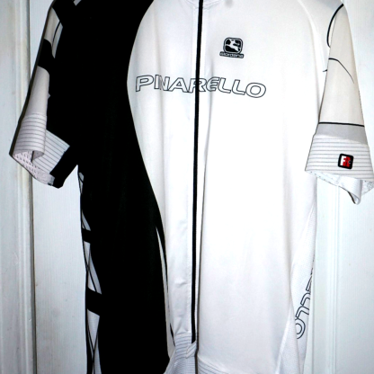 Pinarello Cycling Jersey White Black Full Zip Short Sleeve Men's XXXL
