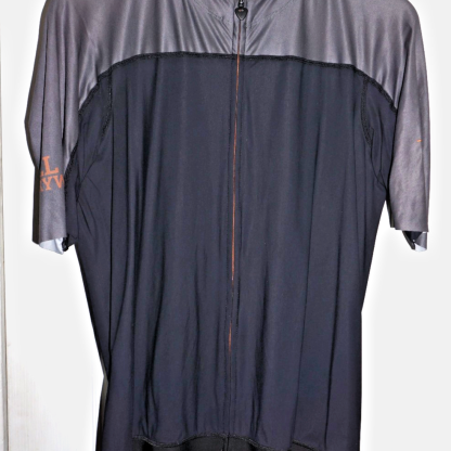 Pinarello Cycling Jersey Black Gray Full Zip Short Sleeve Men's XL