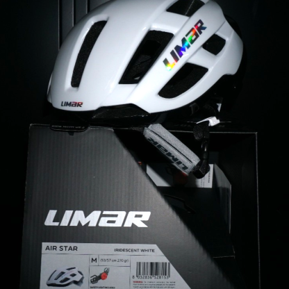 Limar Air Star Cycling Helmet Iridescent White Size M LED Light NIB