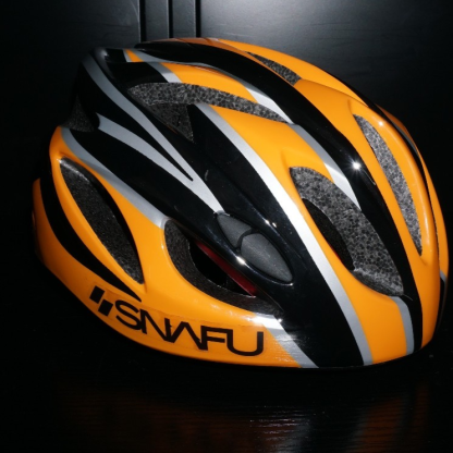 Snafu Cycling Helmet Orange Black Road Bike Helmet pre -owned