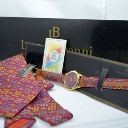 LAURA BONANNI WATCHES AND TIE SILK SET LIMITED 1/99