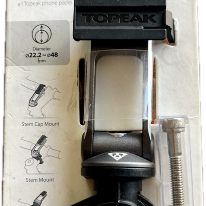 TOPEAK RIDECASE BIKE MOUNT FOR 1-1/8" STEM CAP, BLACK, GREY