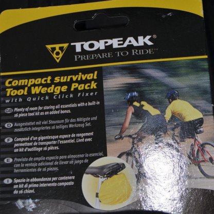 NEW TOPEAK SURVIVAL TOOL WEDGE PACK BICYCLE/BIKE SEAT BAG W/ QUICKCLICK FIXER