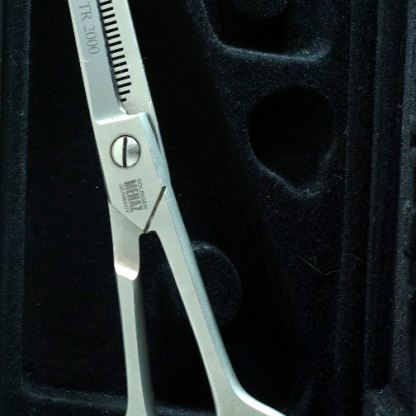 MEHAZ TR 2000 ICE TEMPERED STAINLESS PROFESSIONAL HAIR THINNING SHEARS.